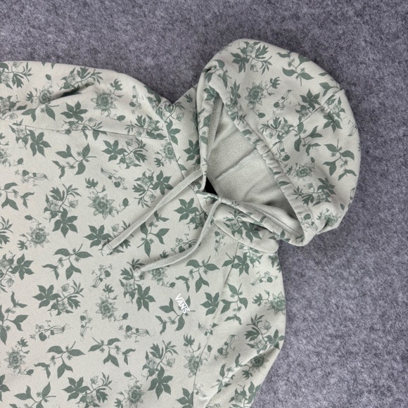 Vans Tops - Vans Sage Green Floral Hooded Sweatshirt
